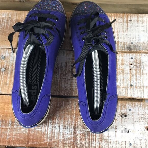 Keds Womens Rally Glitter Toe Violet Canvas SNEAKERS Shoes WF48797 - Picture 3 of 8